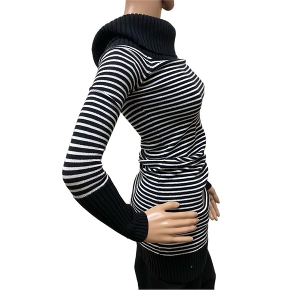 Bcbgmaxazria Stripe Turtle Neck Sweater - Picture 3 of 8
